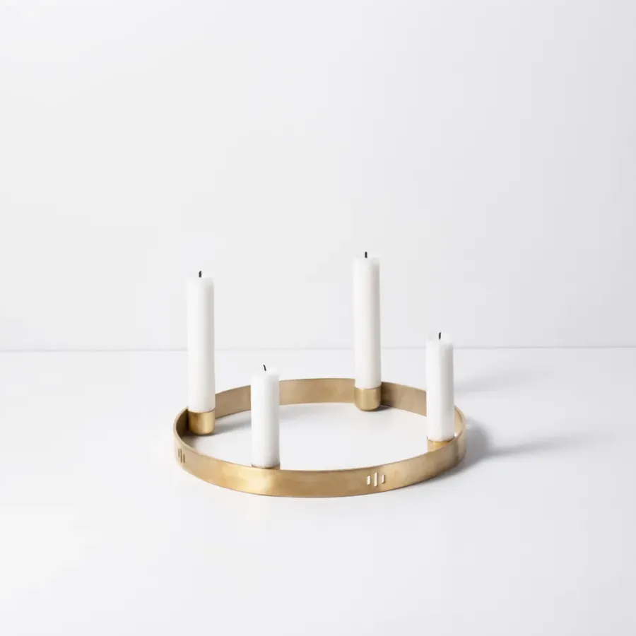 Ferm Living Circle kaarsenhouder messing, klein< Adventskandelaars & -Kaarsen