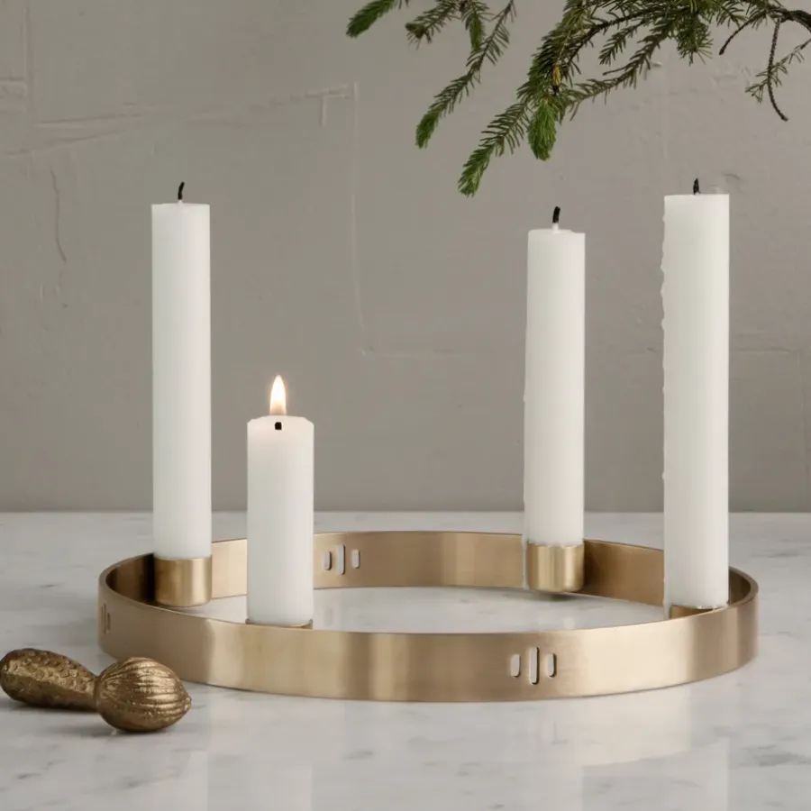 Ferm Living Circle kaarsenhouder messing, klein< Adventskandelaars & -Kaarsen