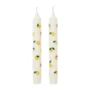 Broste Copenhagen Citroen kronkaars 2-pack, White-geel< Kaarsen