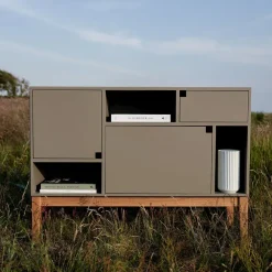 Zweed Citti 6x3 kast, Mole grey-onderstel in matgelakt eikenhout< Kasten & Vitrines