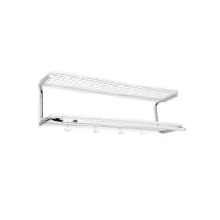Essem Design Classic 650 hoedenplank, wit/chroom, 2 niveaus, 90 cm< Garderobehaken & Hoedenplanken