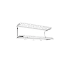Essem Design Classic 650 hoedenplank, wit/chroom, 2 niveaus, 70 cm< Garderobehaken & Hoedenplanken