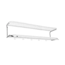 Essem Design Classic 650 hoedenplank, wit/chroom, 2 niveaus, 110 cm< Garderobehaken & Hoedenplanken