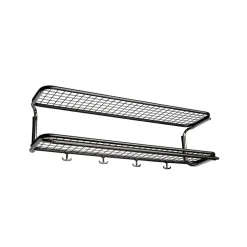 Essem Design Classic 650 hoedenplank, zwart/chroom, 2 niveaus, 50 cm< Garderobehaken & Hoedenplanken