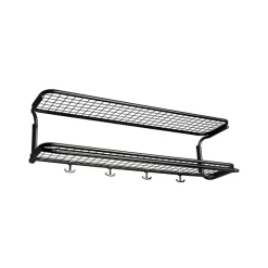 Essem Design Classic 650 hoedenplank, zwart/zwart, 2 niveaus, 70 cm< Garderobehaken & Hoedenplanken