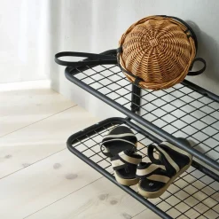 Essem Design Classic 650 schoenenrek, zwart/zwart, 2 niveaus, 70 cm< Schoenenrekken