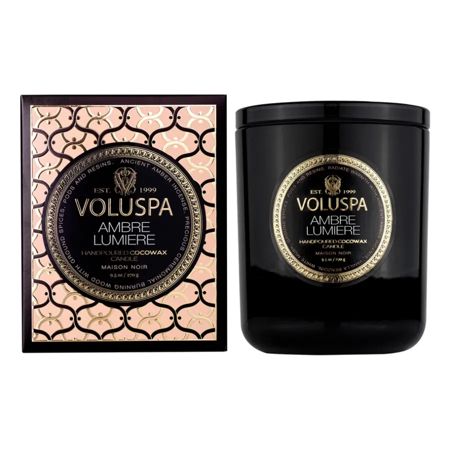 Voluspa Classic Maison Noir geurkaars 60 uur, Ambre Lumiere< Geurkaarsen & Aroma Diffusers