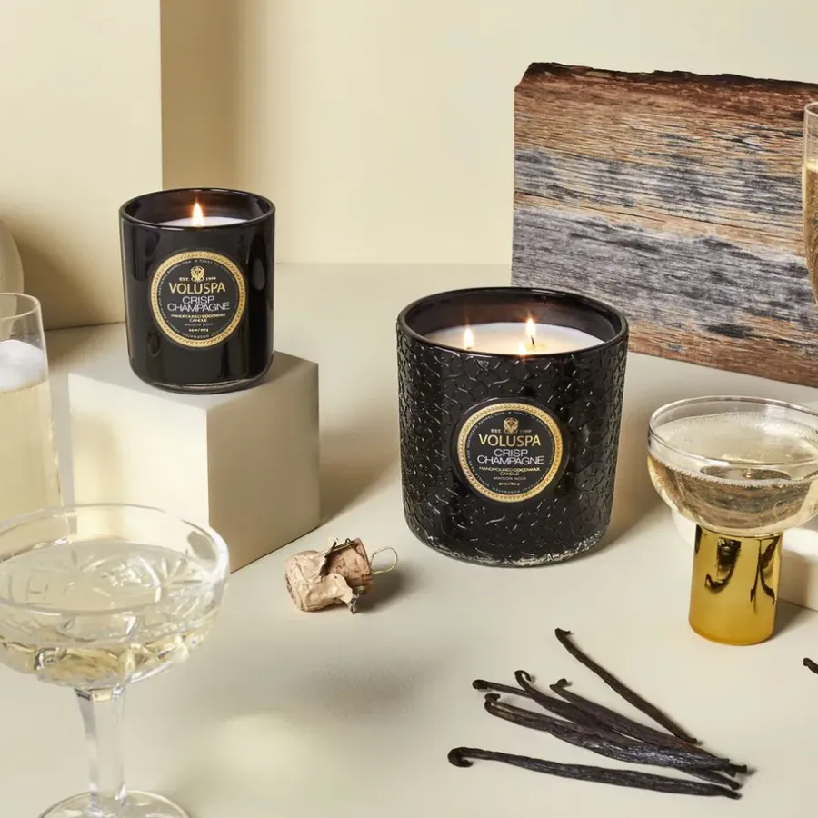 Voluspa Classic Maison Noir geurkaars 60 uur, Crisp Champagne< Geurkaarsen & Aroma Diffusers
