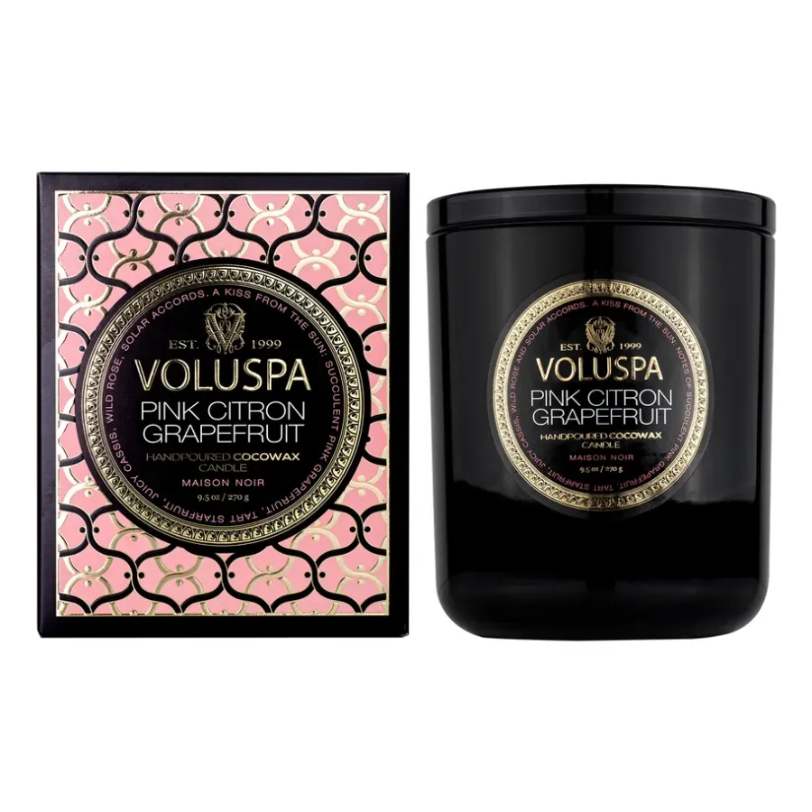 Voluspa Classic Maison Noir geurkaars 60 uur, Pink Citron Grapefruit< Geurkaarsen & Aroma Diffusers