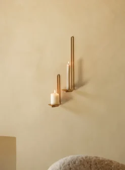 Audo Copenhagen Clip waxinelichtjeshouder wand 20 cm, Messing< Kandelaars