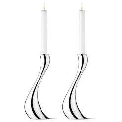 Georg Jensen Cobra kaarsenhouder 2-stuks, groot -24 cm.< Kandelaars
