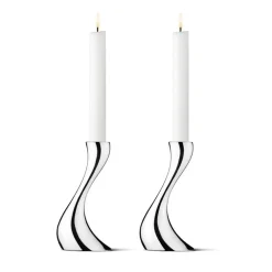 Georg Jensen Cobra kaarsenhouder 2-stuks, Klein, 16 cm< Kandelaars