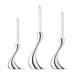 Georg Jensen Cobra kaarsenhouder 3-stuks, roestvrij staal< Kandelaars