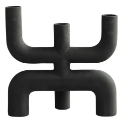 101 Copenhagen Cobra kandelaar 25x25 cm, Black< Kandelaars