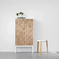 A2 Collect 2016 kastje, Witgeolied eikenhout-wit< Kasten & Vitrines