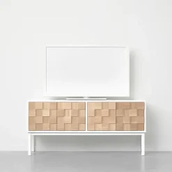 A2 Collect 2016 tv-meubel met poten, Witgeolied eikenhout-wit< Tv- & Mediameubels|Ladekasten & Dressoirs