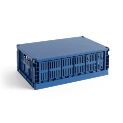 HAY Colour Crate deksel groot, Dark blue< Opbergmanden