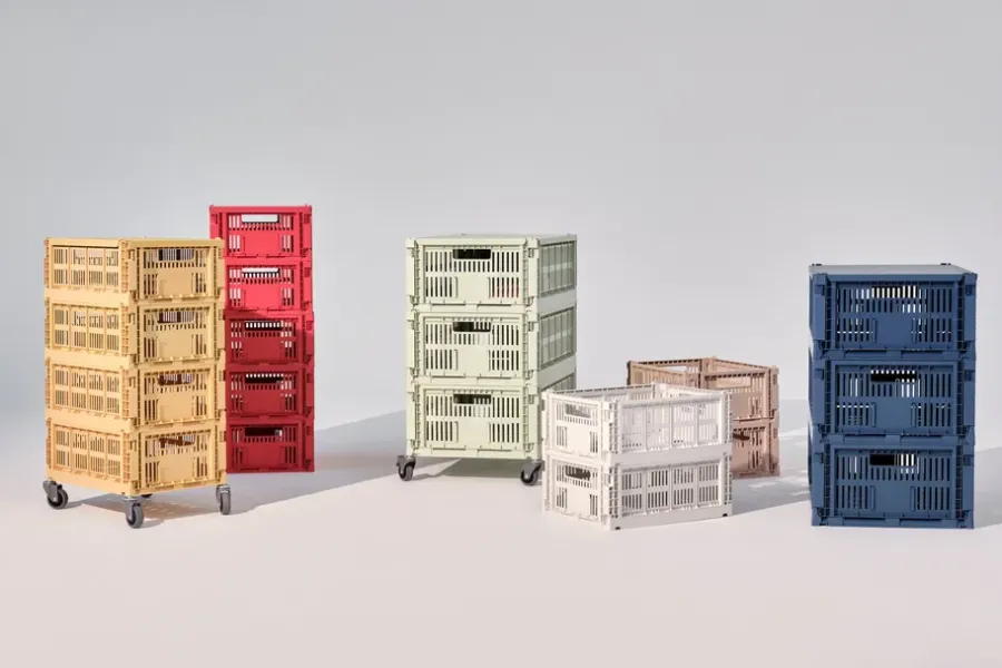 HAY Colour Crate deksel medium, Golden yellow< Opbergmanden