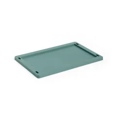 HAY Colour Crate deksel plastic small, Dark green< Opbergmanden