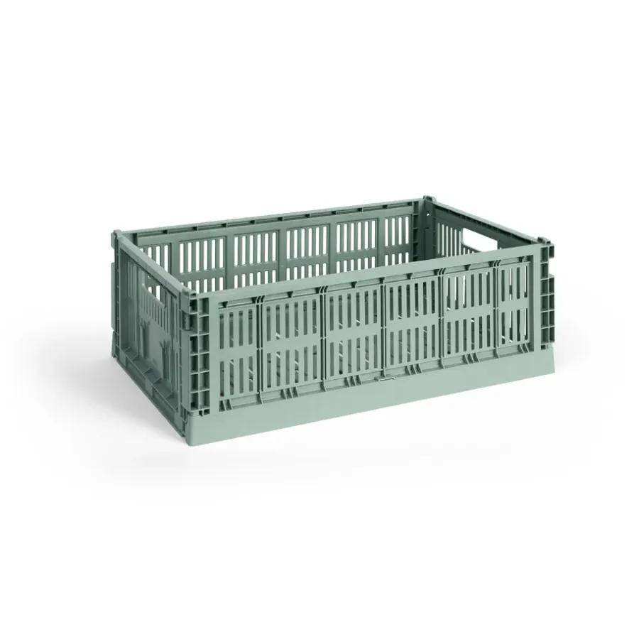 HAY Colour Crate L 34,5x53 cm, Sage green< Opbergmanden