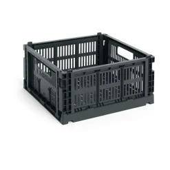 HAY Colour Crate M Square 29.5x29.5 cm, Charcoal< Dozen & Boxen