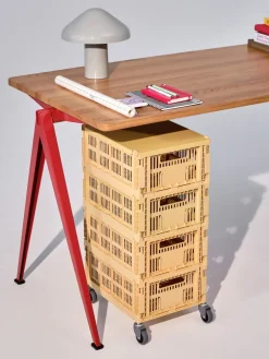 HAY Colour Crate wielen 4-pack, Groot< Opbergmanden