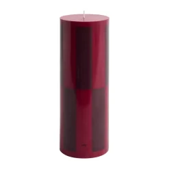 HAY Column Candle blokkaars large 25 cm, Wine-bordeaux large check< Kaarsen