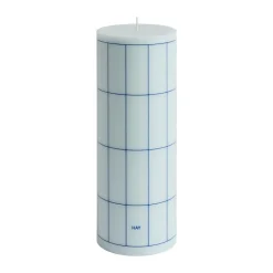 HAY Column Candle blokkaars large 25 cm, Light blue-blue grid check< Kaarsen