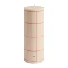 HAY Column Candle blokkaars large 25 cm, Off white-red grid check< Kaarsen
