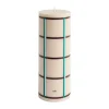 HAY Column Candle blokkaars large 25 cm, Off white-green bordeaux-silver< Kaarsen