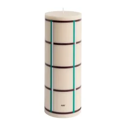 HAY Column Candle blokkaars large 25 cm, Off white-green bordeaux-silver< Kaarsen