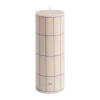 HAY Column Candle blokkaars medium 20 cm, Off white-blue grid check< Kaarsen