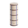HAY Column Candle blokkaars medium 20 cm, Off white-bordeaux-blue-silver< Kaarsen