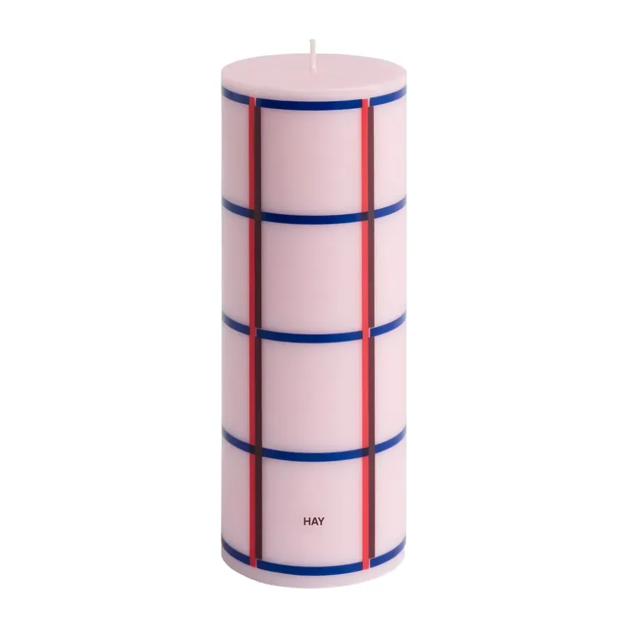 HAY Column Candle blokkaars medium 20 cm, Light pink-red-bordeaux-dark blue< Kaarsen
