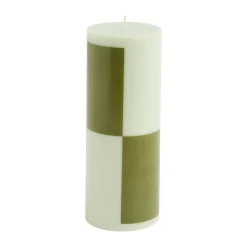 HAY Column Candle blokkaars medium 20 cm, Light green-army green< Kaarsen