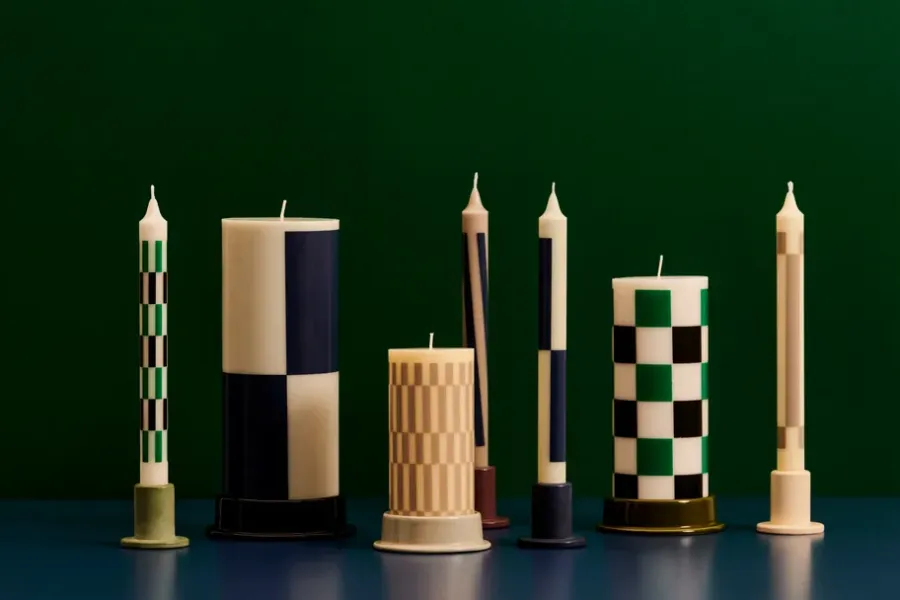 HAY Column Candle blokkaars small 15 cm, Cream-sand< Kaarsen
