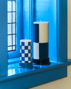 HAY Column Candle blokkaars small 15 cm, Off white-blues< Kaarsen