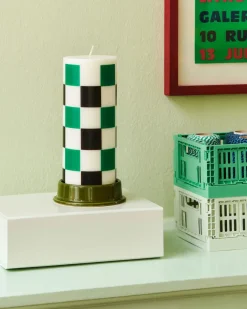 HAY Column Candleholder kaarsenhouder M 11 cm, Army green< Kandelaars