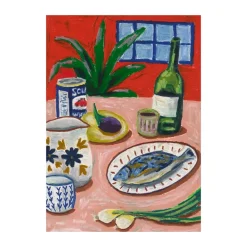 Paper Collective Composition with Fish poster, 70x100 cm< Posters
