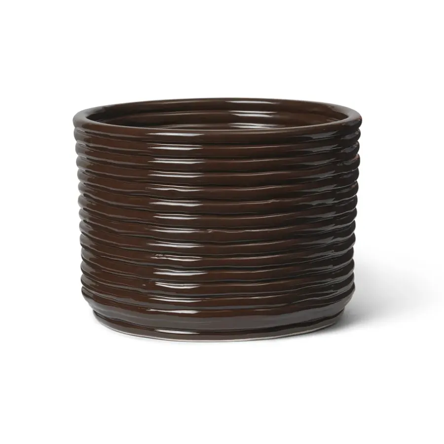 Ferm Living Corduroy pot Ø20x15 cm, Carob Brown< Bloempotten