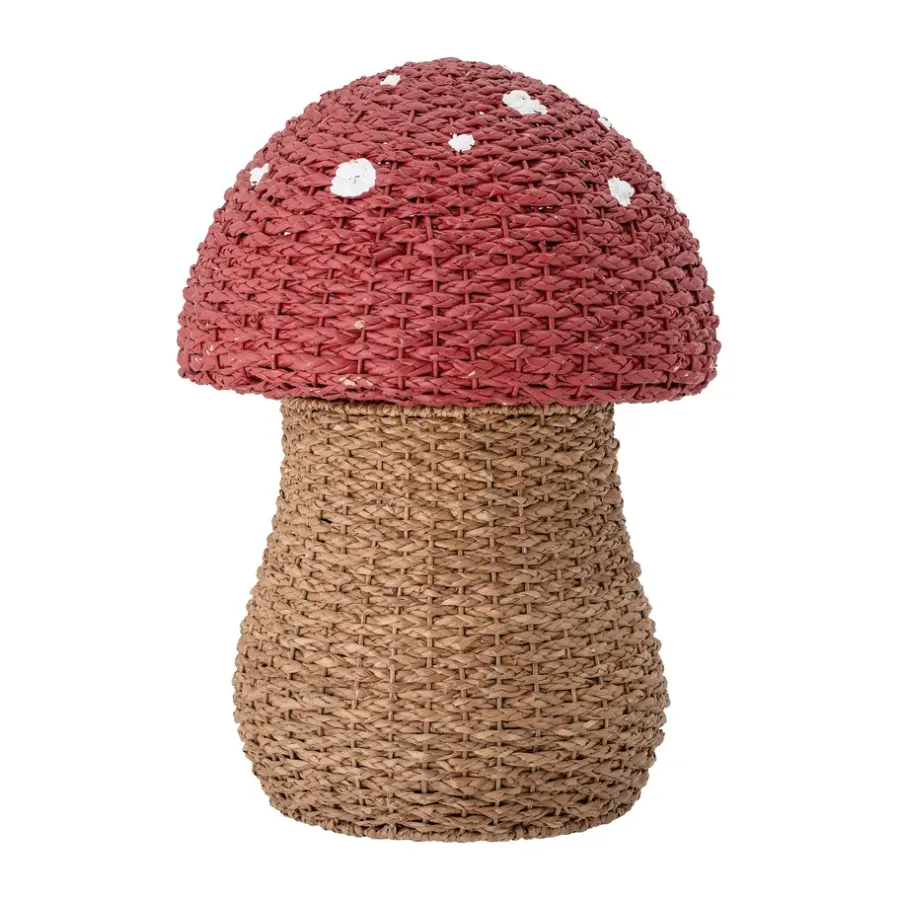 Bloomingville Corintha opbergmand met deksel Ø43x61 cm, Rood< Opbergmanden|Opbergoplossingen Voor De Kinderkamer