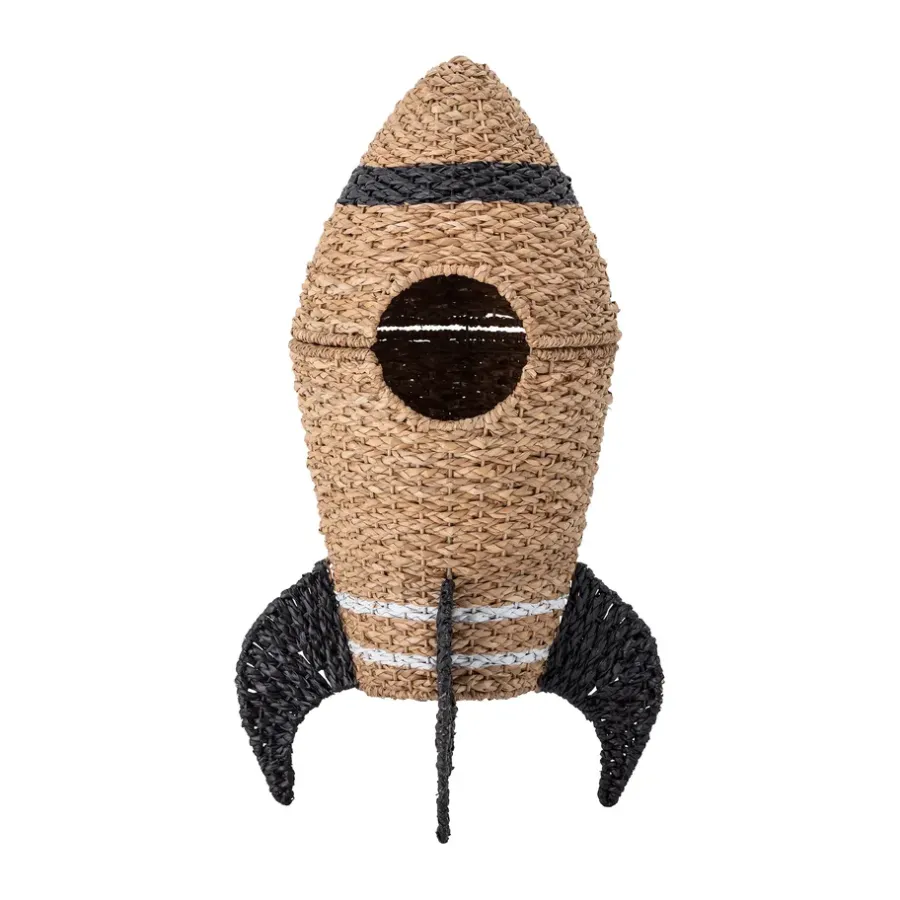 Bloomingville Cosmina opbergmand met deksel Ø40x68,5 cm, Natuur< Opbergoplossingen Voor De Kinderkamer|Opbergmanden