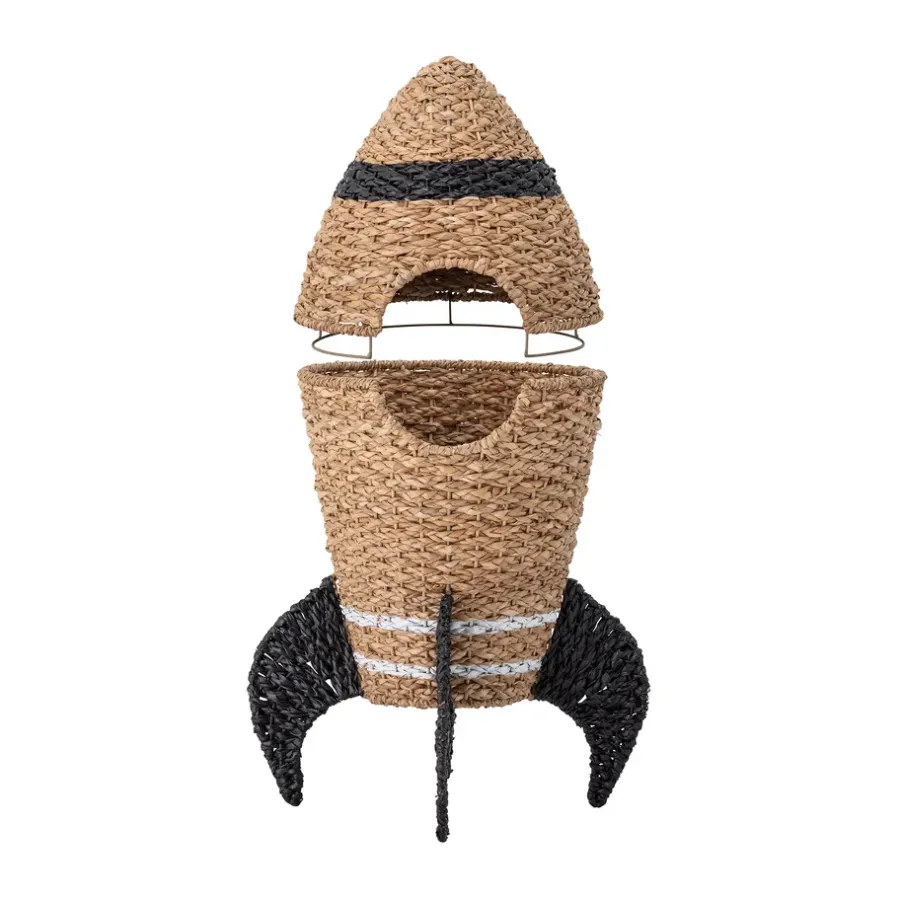 Bloomingville Cosmina opbergmand met deksel Ø40x68,5 cm, Natuur< Opbergoplossingen Voor De Kinderkamer|Opbergmanden