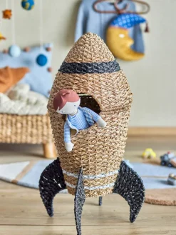 Bloomingville Cosmina opbergmand met deksel Ø40x68,5 cm, Natuur< Opbergoplossingen Voor De Kinderkamer|Opbergmanden