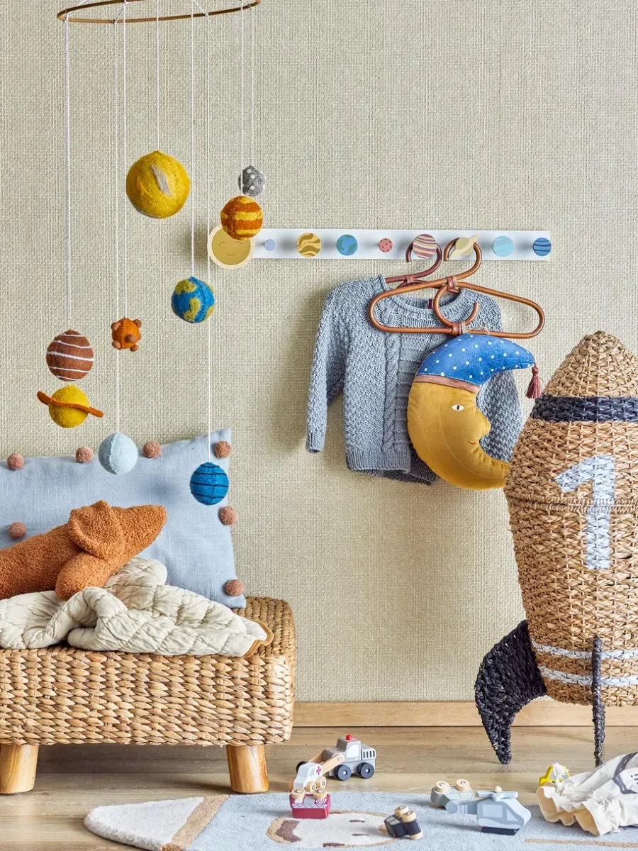 Bloomingville Cosmina opbergmand met deksel Ø40x68,5 cm, Natuur< Opbergoplossingen Voor De Kinderkamer|Opbergmanden