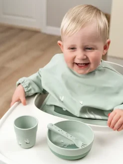 Done by deer Croco slabbetje met mouw, Groen< Kinderkamer Interieuraccessoires|Kinderkamer Interieuraccessoires