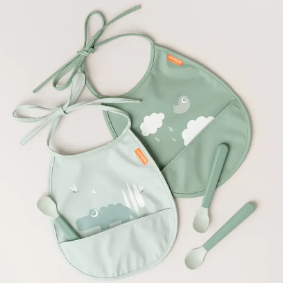 Done by deer Croco Tiny slabbetje 2-pack, Green< Kinderkamer Interieuraccessoires|Kinderkamer Interieuraccessoires