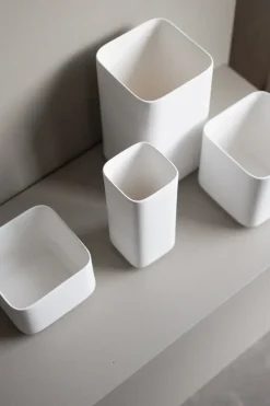DBKD Cube vaas 20 cm, Matte White< Vazen