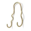Ferm Living Curvature haak dubbel, Messing< Haken & Hangers