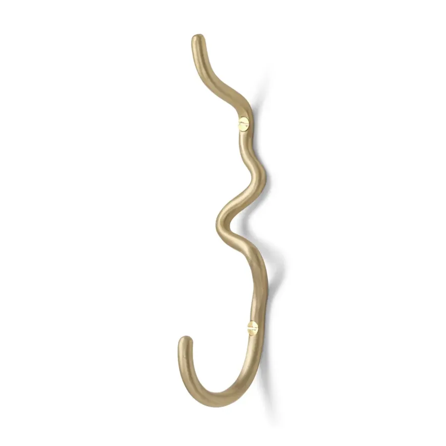 Ferm Living Curvature haak enkel, Messing< Haken & Hangers